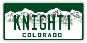 KNIGHT1  license plate in CO