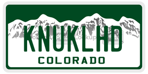 KNUKLHD  license plate in CO