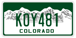 KOY481  license plate in CO