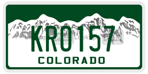 KRO157  license plate in CO