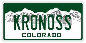 KRONOSS  license plate in CO