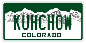 KUHCHOW  license plate in CO