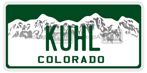 KUHL  license plate in CO