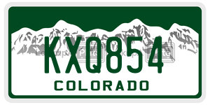 KXQ854  license plate in CO