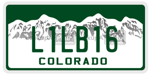 L1LB16  license plate in CO