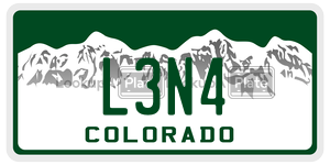L3N4  license plate in CO