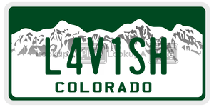 L4V1SH  license plate in CO