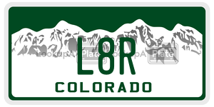 L8R  license plate in CO