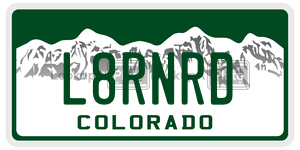L8RNRD  license plate in CO