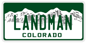 LANDMAN  license plate in CO