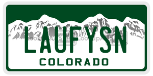 LAUFYSN license plate in Colorado