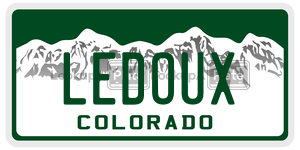 LEDOUX  license plate in CO