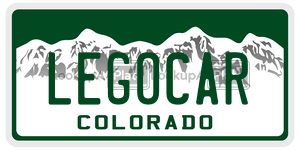 LEGOCAR  license plate in CO