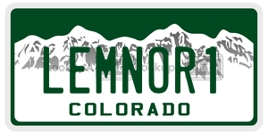 LEMNOR1  license plate in CO