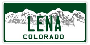 LENA  license plate in CO