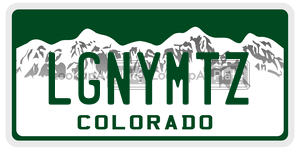 LGNYMTZ  license plate in CO