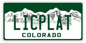 LICPLAT  license plate in CO