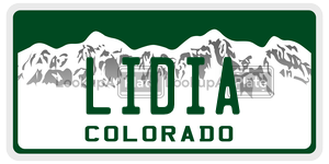LIDIA  license plate in CO