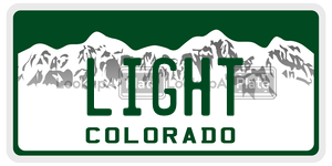 LIGHT license plate in Colorado
