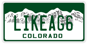 LIKEAG6  license plate in CO