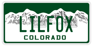 LILFOX license plate in Colorado
