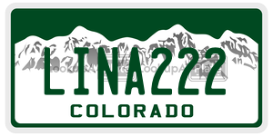 LINA222  license plate in CO