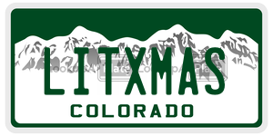 LITXMAS  license plate in CO
