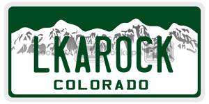 LKAROCK  license plate in CO
