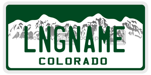 LNGNAME  license plate in CO