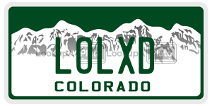LOLXD  license plate in CO