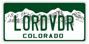 LORDVDR  license plate in CO