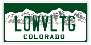 LOWVLTG  license plate in CO