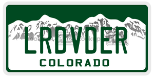 LRDVDER  license plate in CO