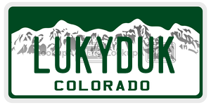 LUKYDUK  license plate in CO