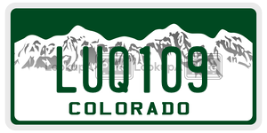 LUQ109  license plate in CO