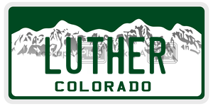 LUTHER  license plate in CO