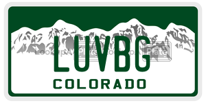 LUVBG  license plate in CO