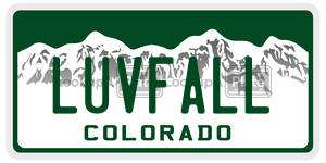LUVFALL  license plate in CO