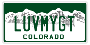 LUVMYGT  license plate in CO