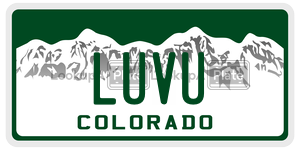 LUVU  license plate in CO