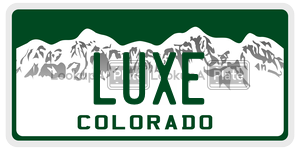 LUXE  license plate in CO