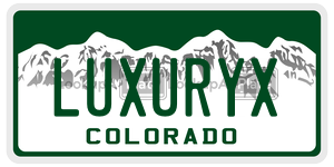LUXURYX license plate in Colorado