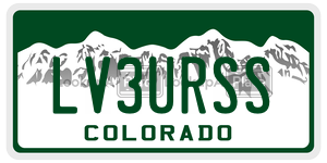 LV3URSS  license plate in CO