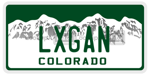 LXGAN  license plate in CO