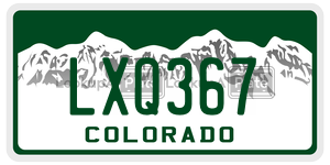 LXQ367  license plate in CO