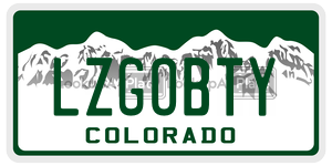 LZGOBTY license plate in Colorado