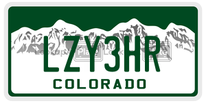 LZY3HR  license plate in CO