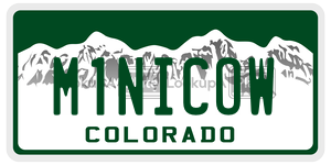 M1NICOW  license plate in CO