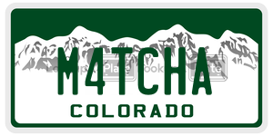 M4TCHA license plate in Colorado
