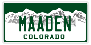 MAADEN  license plate in CO